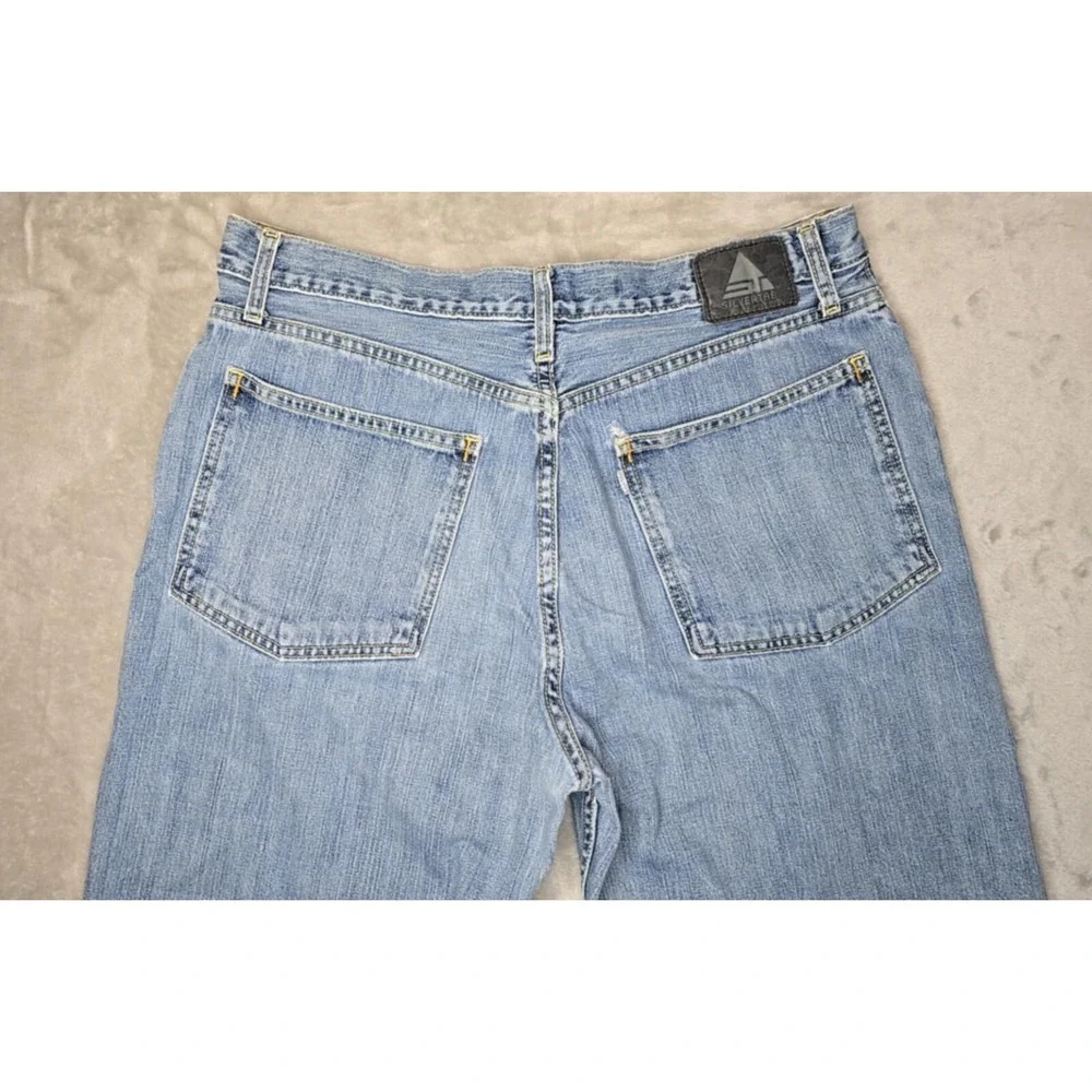 Vintage Levis SilverTab Jeans Mens 36x34 Y2K Low Rise Loose Fit Baggy Light Wash